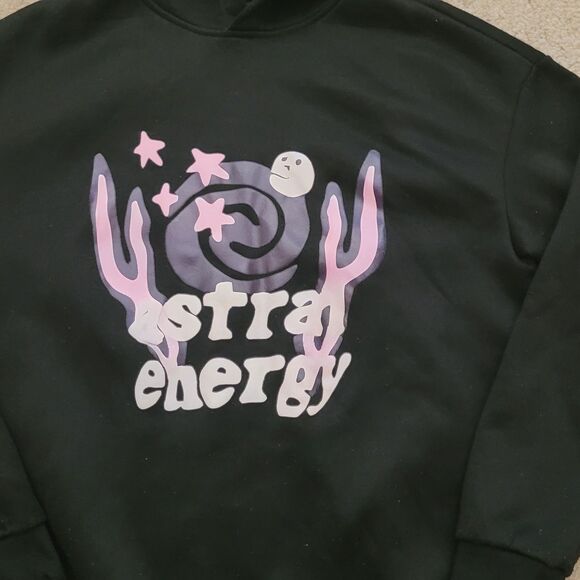 Shein Hoodie Adult Size S Black Astra Energy Grapic Print Pullover - Picture 3 of 13